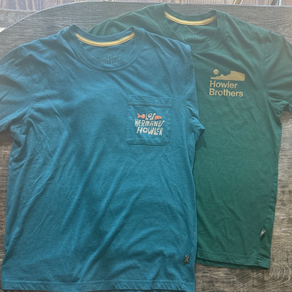 Howler Brothers Teal and Green Short Sleeve Tees